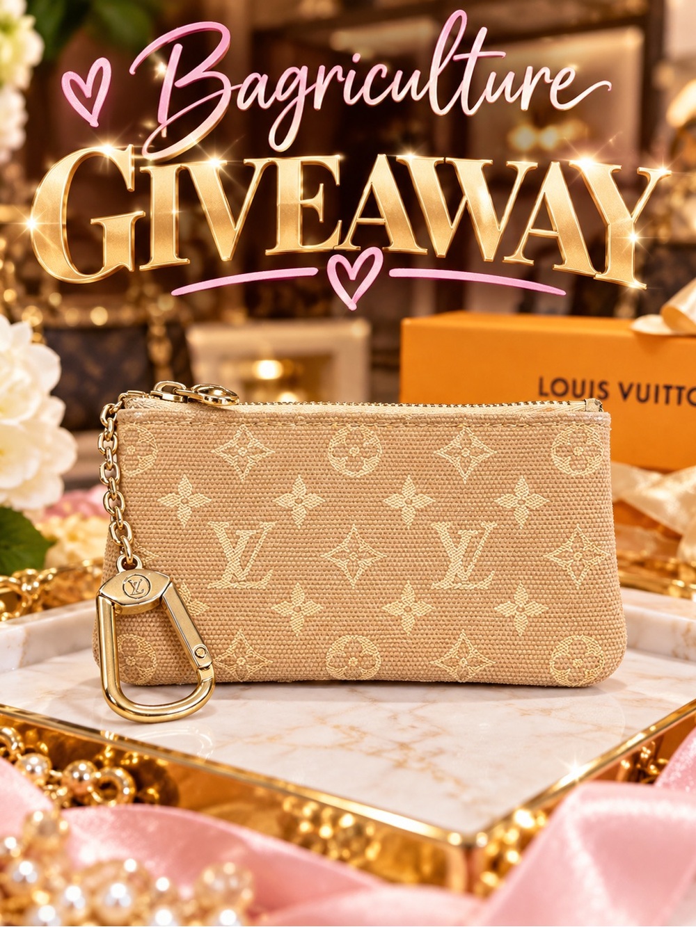 FREE LV DENIM COIN KEYCHAIN POUCH GIVEAWAY FOLLOW IG @thebagriculture